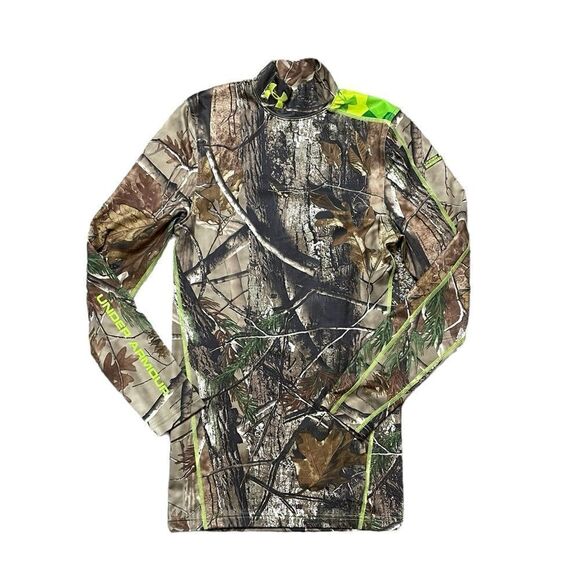 UNDER ARMOUR Scent Control Mock Neck Camo Shirt Size Small - Picture 1 of 8